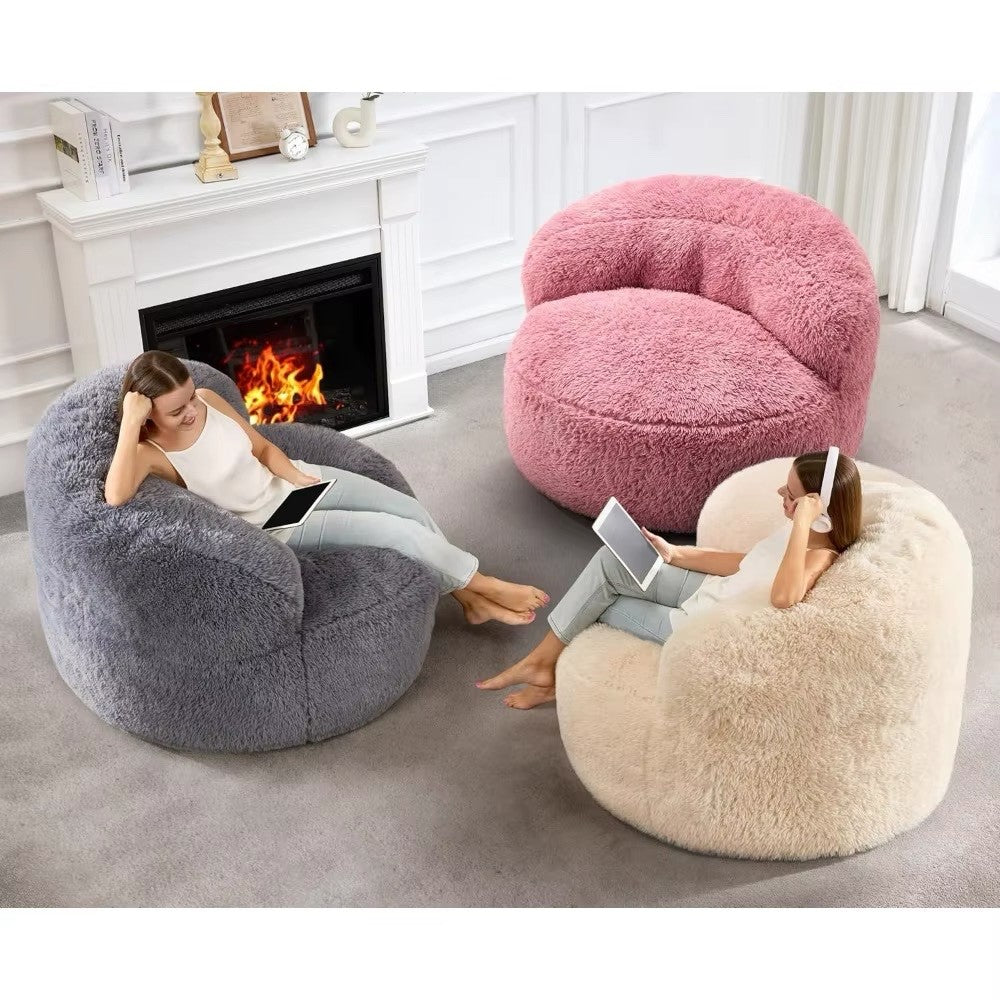 Large, Fluffy Adult Lounge Chair with Foam Filling - Luxury Furniture