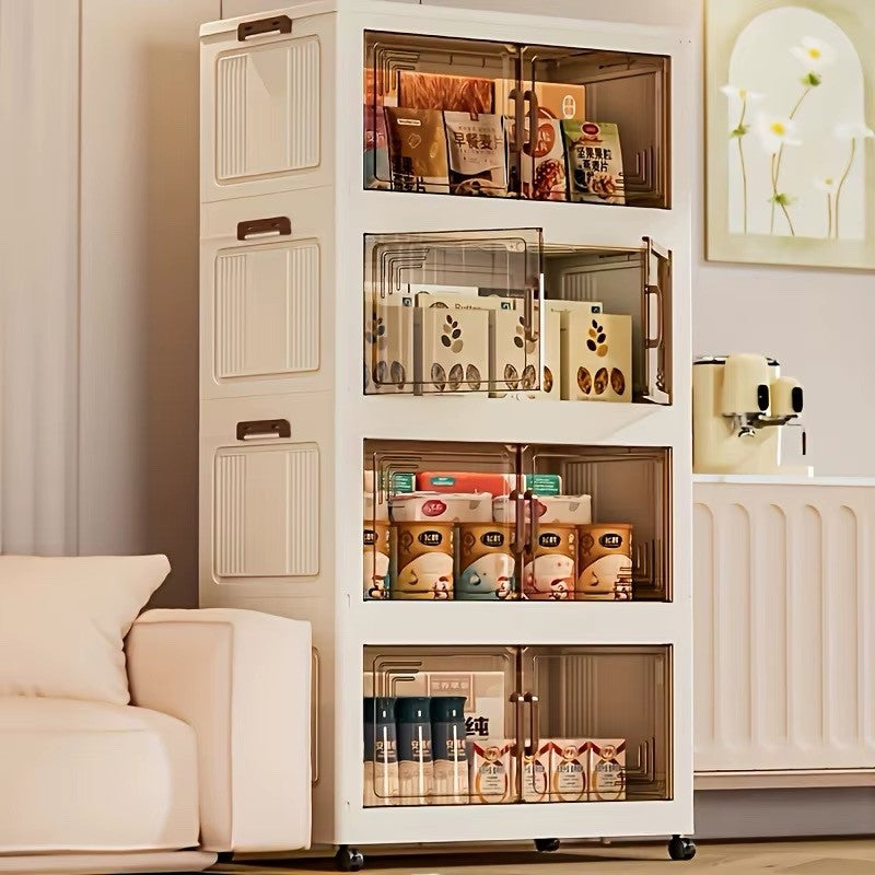 Foldable Storage Cabinet, Portable Wardrobe Organizer, Stackable Storage Drawers