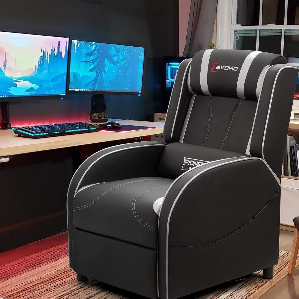 Modern PU Leather Gaming Recliner for Home Theater, Single Sofa Recliner Chair