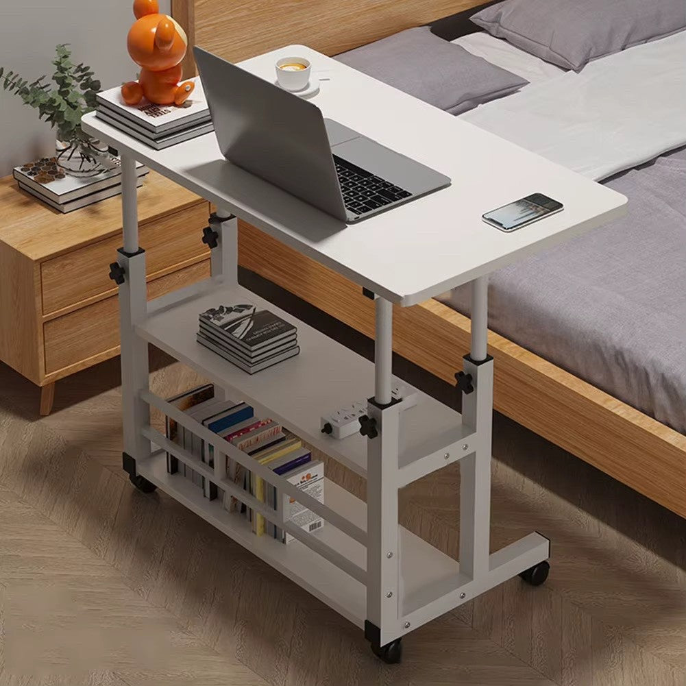 Multi-Layer Standing Desk Height Adjustable Wooden Computer Desk Workstation