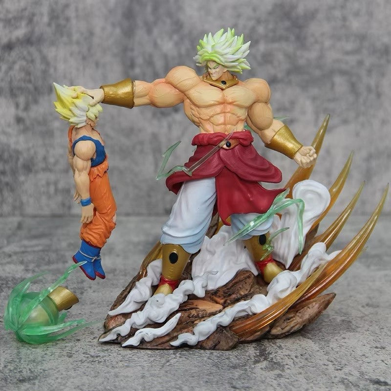 20cm Dragon Ball Anime Broly Vs Goku Action Figure Pvc Model Statue 