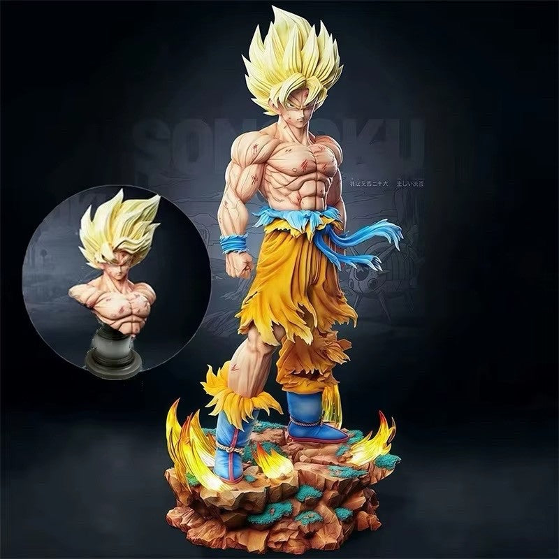 34 cm Dragon Ball Z Super Saiyan Son Goku Action Figure With Replaceable Heads