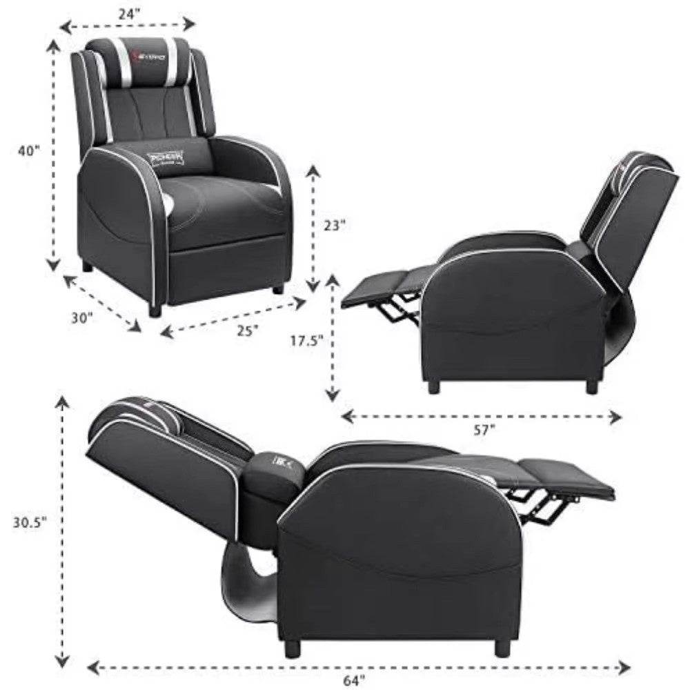 Modern PU Leather Gaming Recliner for Home Theater, Single Sofa Recliner Chair