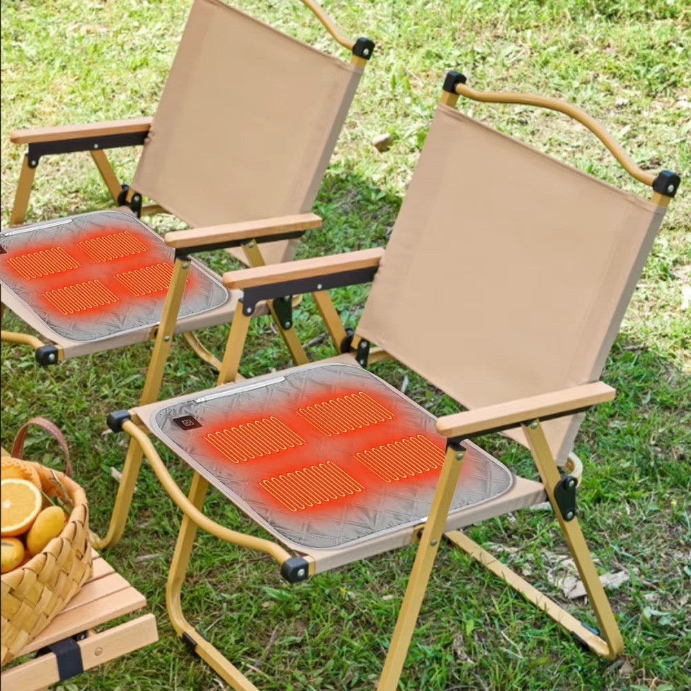 4 Zones Heated Seat Cushion Mat USB Electric Heating Pad for Outdoor Camping