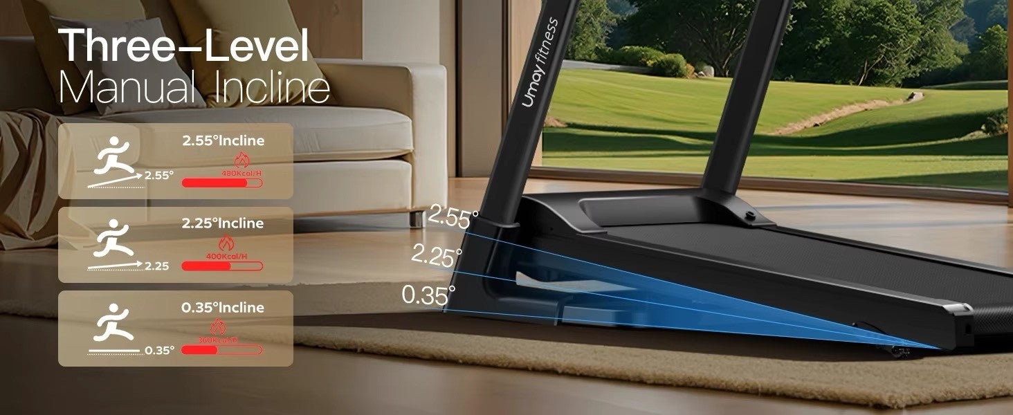 Silent, High-Grade Home Folding Incline Treadmill with Pulse Sensors