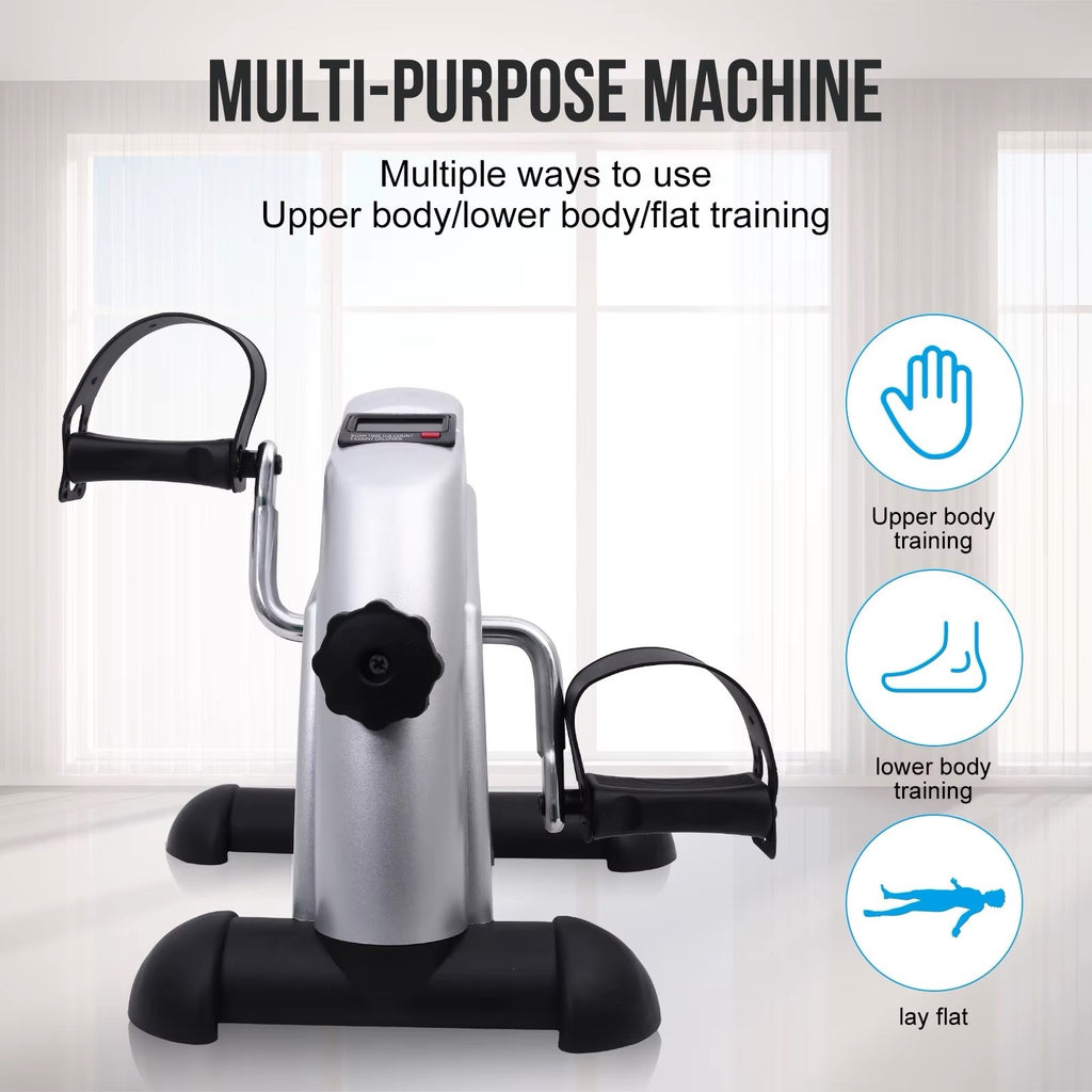 Pedal Exercise Bike Portable Fitness Cycling Exerciser Under Desk Bicycle Traine