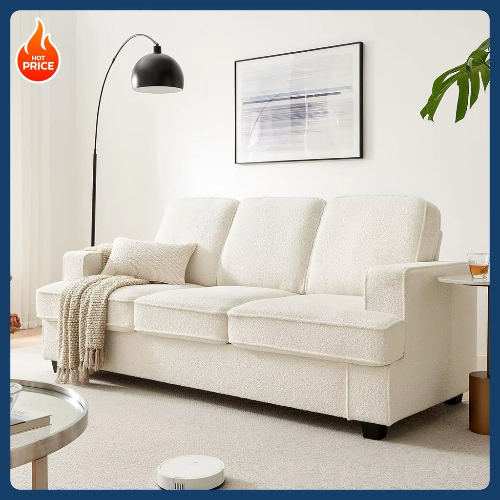 [Limited Stock!]Couches for Living Room, 85” Cloud Couch in Soft Teddy Fleece