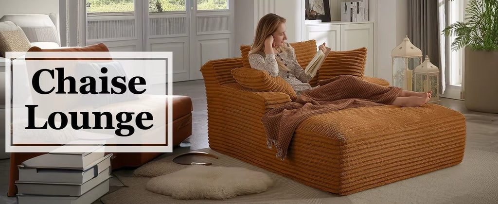 Oversized Chaise Lounge Chair with 3 Comfy Pillows for Living Room Bedroom