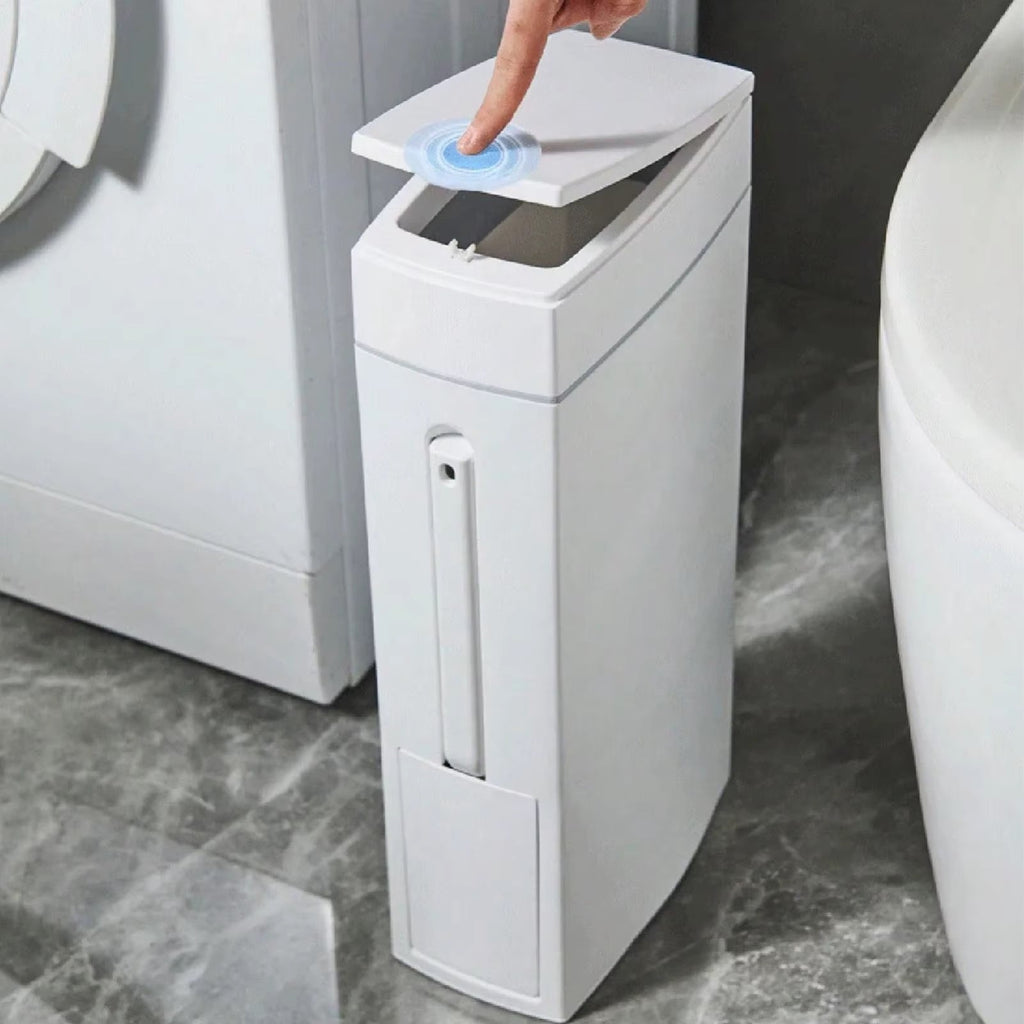 Bathroom Trash Can and Toilet Brush Combo, Space Saver for Bathroom