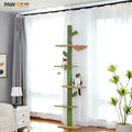5-Tier Floor to Ceiling Cactus Cat Tree Tower with Hammock & Acrylic Nest
