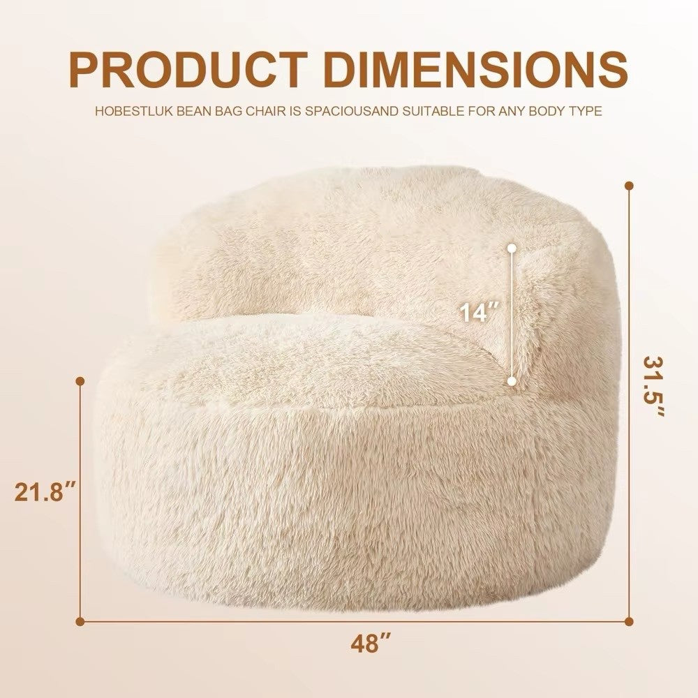 Large, Fluffy Adult Lounge Chair with Foam Filling - Luxury Furniture