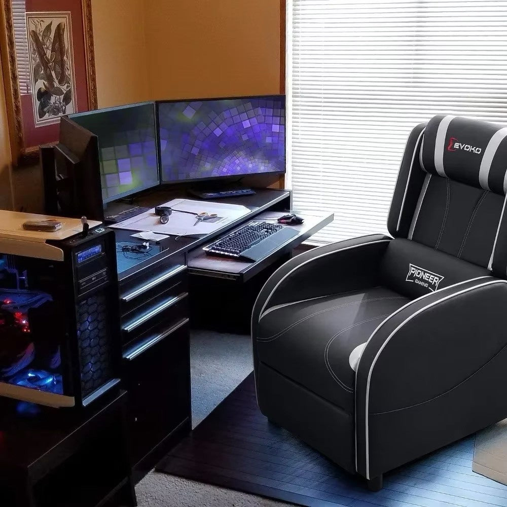 Modern PU Leather Gaming Recliner for Home Theater, Single Sofa Recliner Chair