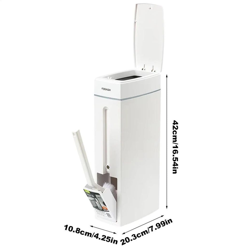 Bathroom Trash Can and Toilet Brush Combo, Space Saver for Bathroom