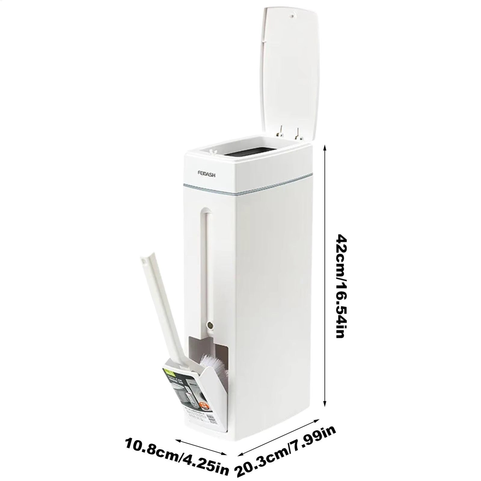 Bathroom Trash Can and Toilet Brush Combo, Space Saver for Bathroom