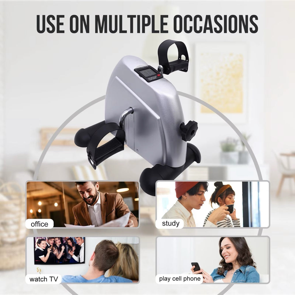 Pedal Exercise Bike Portable Fitness Cycling Exerciser Under Desk Bicycle Traine