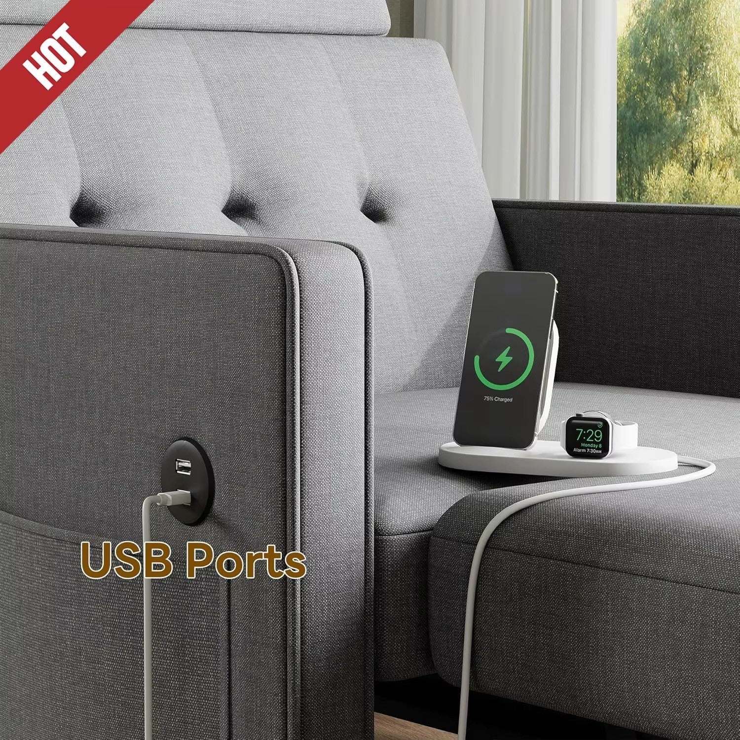 Sleeper Sofa Bed Chair, Convertible Sofa Chair 3 in 1, Pull Out Bed 