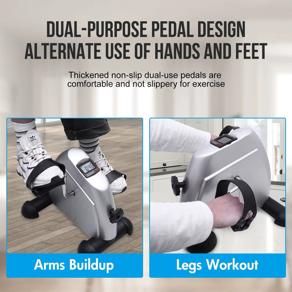 Pedal Exercise Bike Portable Fitness Cycling Exerciser Under Desk Bicycle Traine