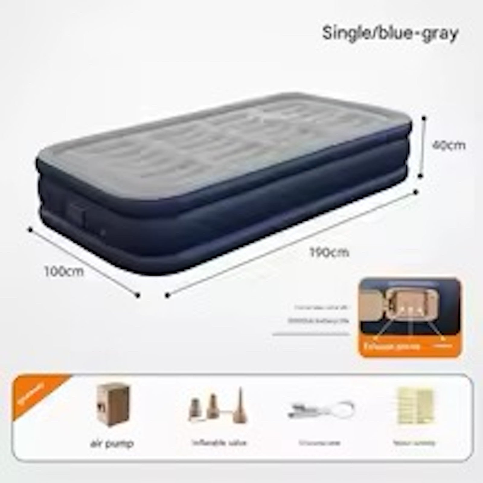 Extra Large 79" Inflatable Bed Home Thick Outdoor Mattress With Electric pump