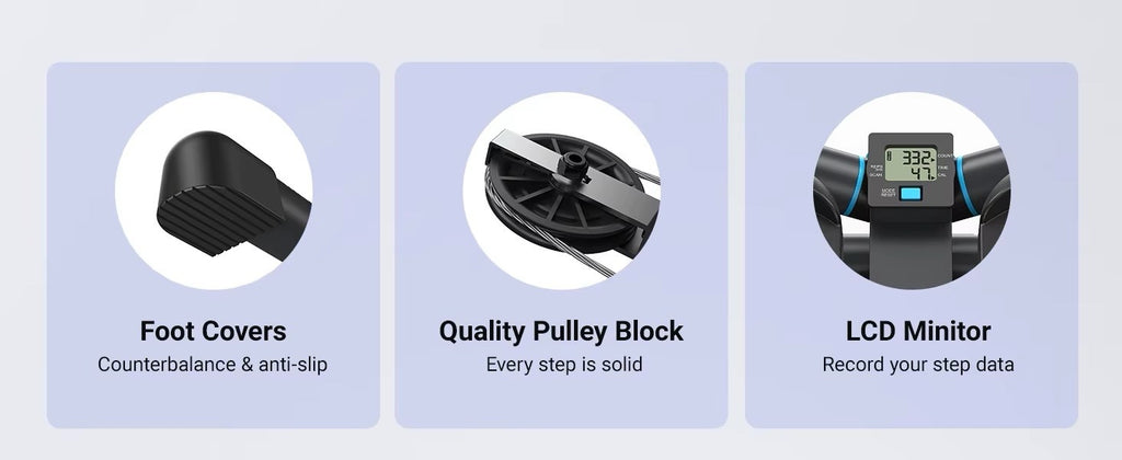 MERACH Mini Stepper 330LBS Capacity Exercise Stair Stepper with Resistance Band