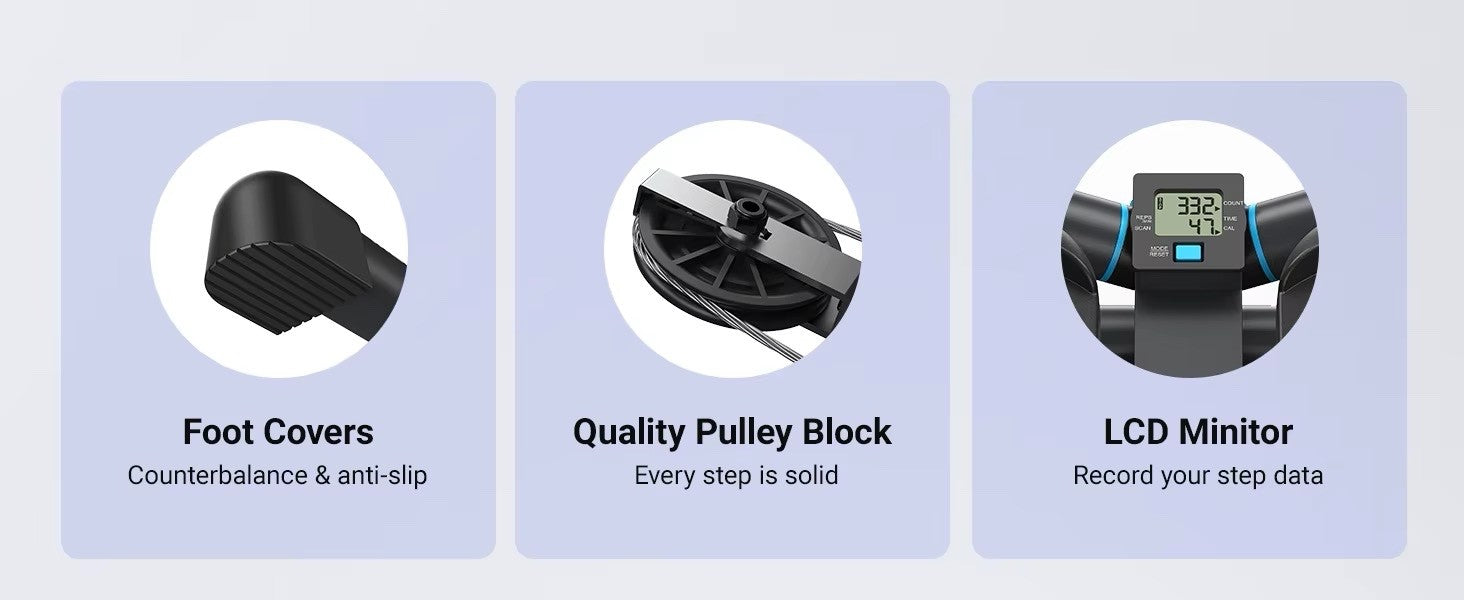 MERACH Mini Stepper 330LBS Capacity Exercise Stair Stepper with Resistance Band