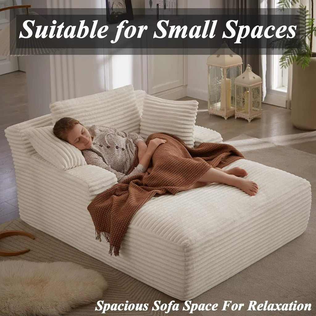 Oversized Chaise Lounge Chair with 3 Comfy Pillows for Living Room Bedroom