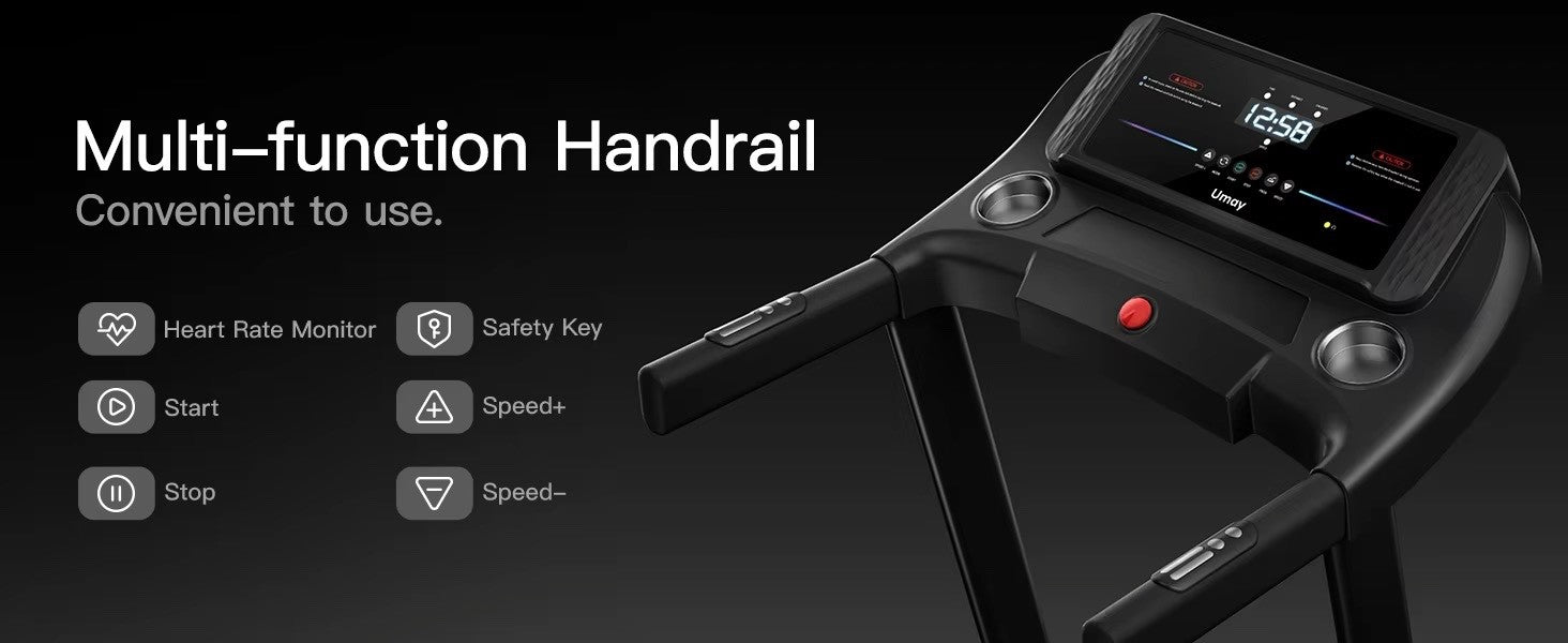 Silent, High-Grade Home Folding Incline Treadmill with Pulse Sensors