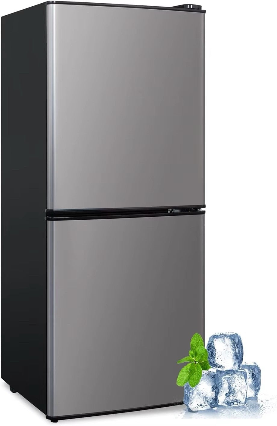 4.2 Cu Ft Mini Fridge for Bedroom, 2 Door Small Fridge, 7 Level Thermostat, LED