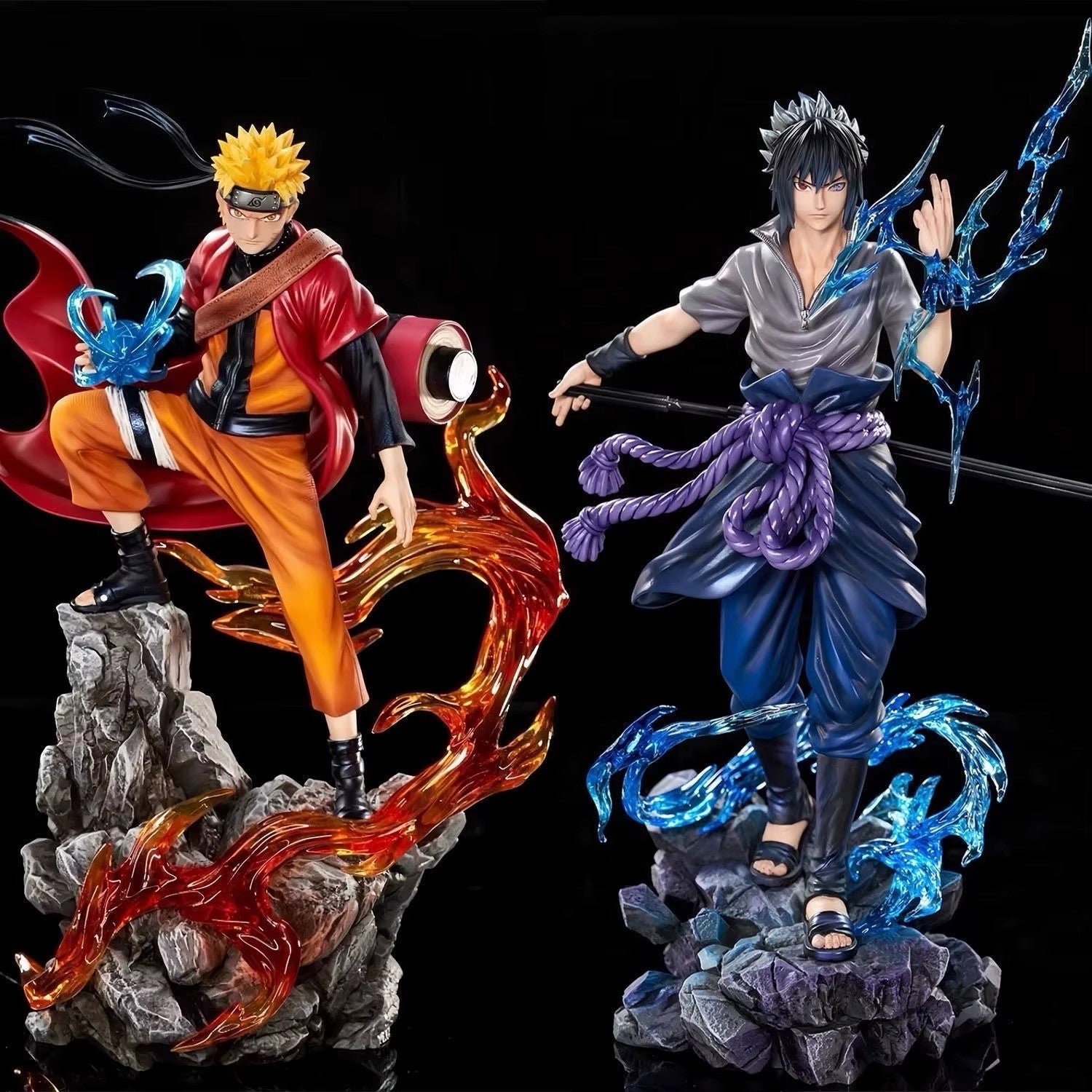 23cm Naruto x Sasuke Anime Action Figure Uzumaki Naruto Uchiha Sasuke Pvc + Box