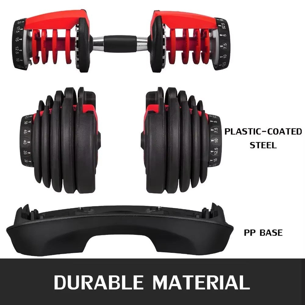 SIHAO 24KG Adjustable Dumbbells Set Home Workout Fitness Equipment Anti-Slip