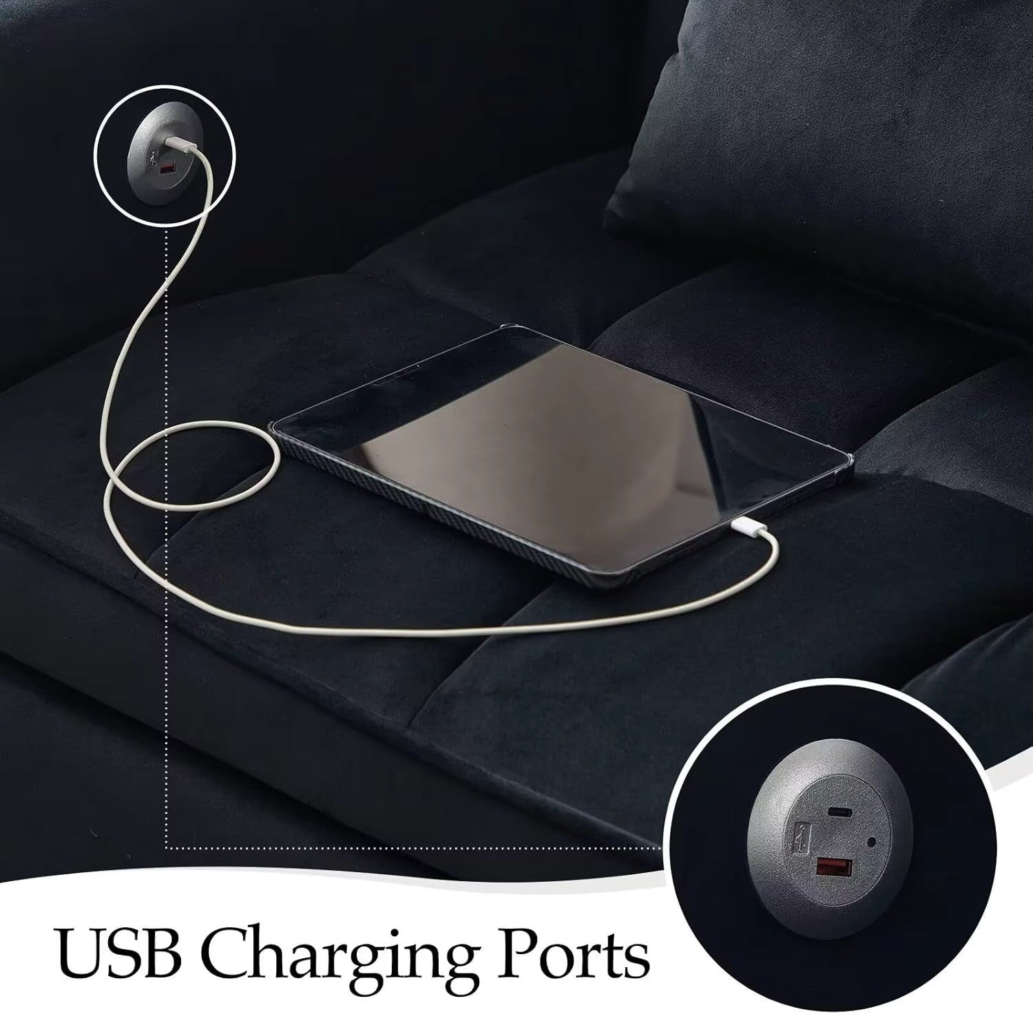 Modern 3 in 1 Convertible Sleeper Sofa Couch Bed with USB