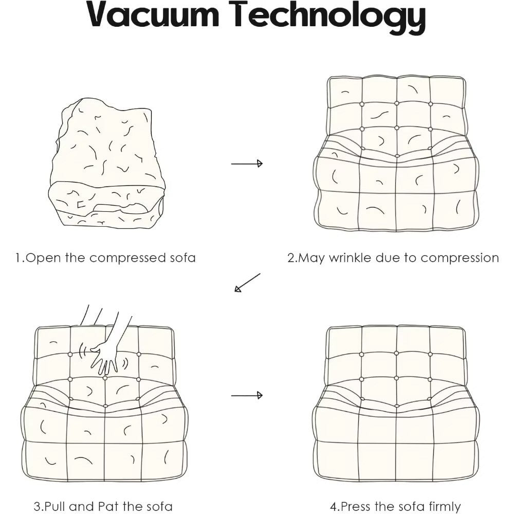 High-Density Memory Foam Lounge Chair for Adults with Ottoman