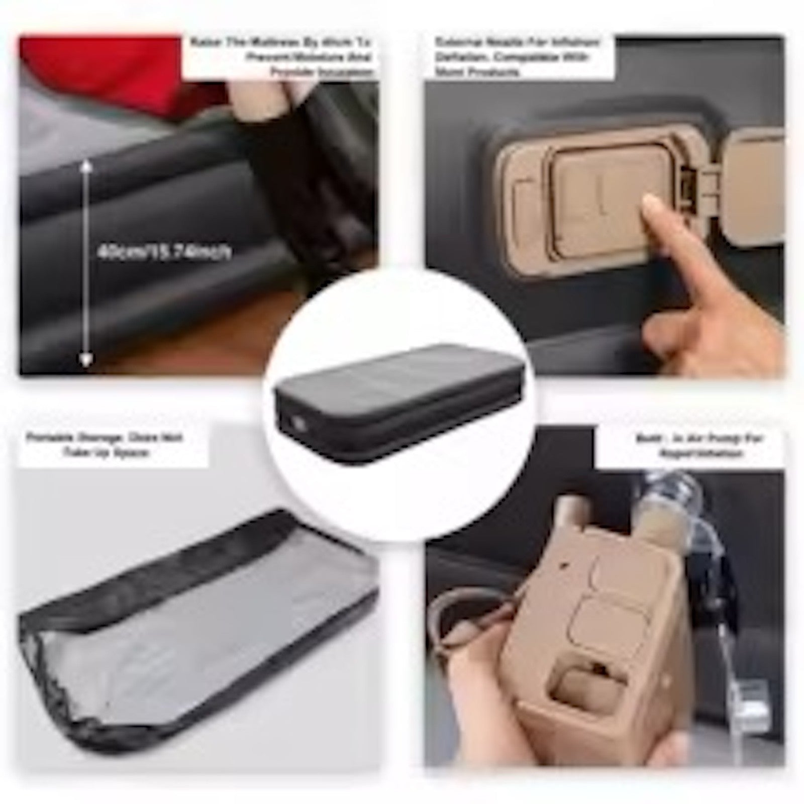 Extra Large 79" Inflatable Bed Home Thick Outdoor Mattress With Electric pump