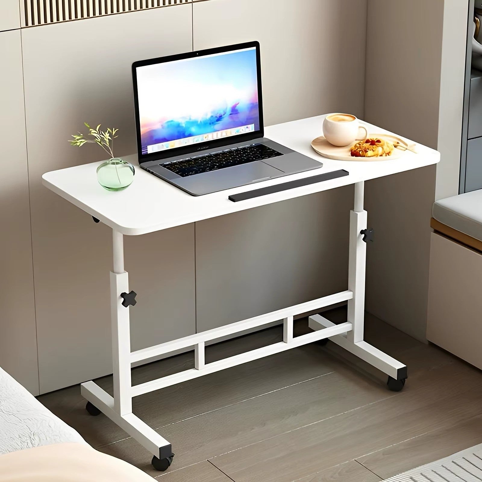 Standing Desk Adjustable Height Mobile Computer Desk with Universal Wheel