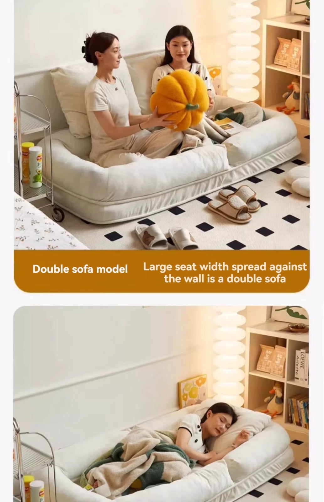 Foldable Lazy sofa, can lie down and sleep, Made for Living Room and Bedroom
