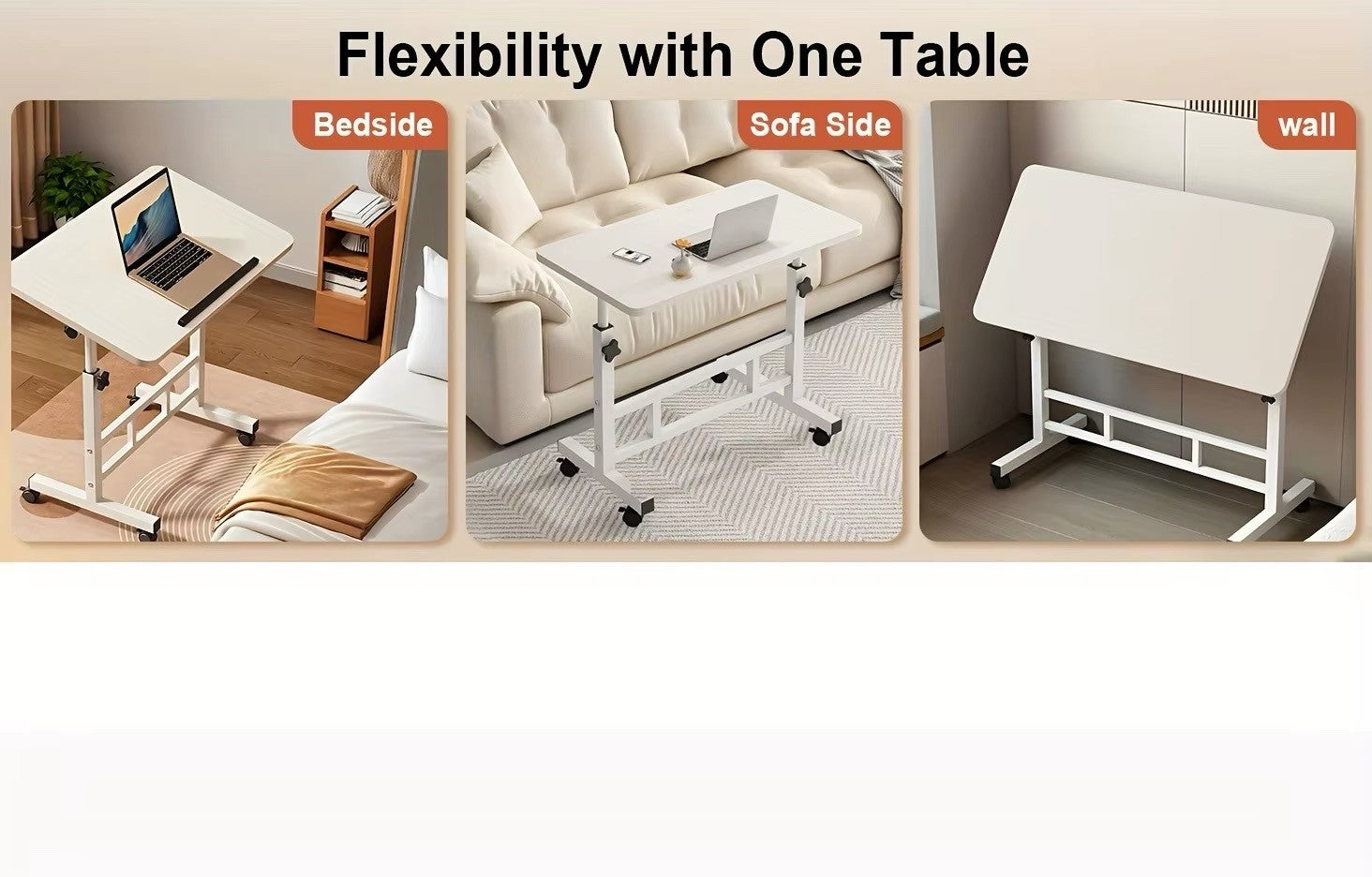 Standing Desk Adjustable Height Mobile Computer Desk with Universal Wheel