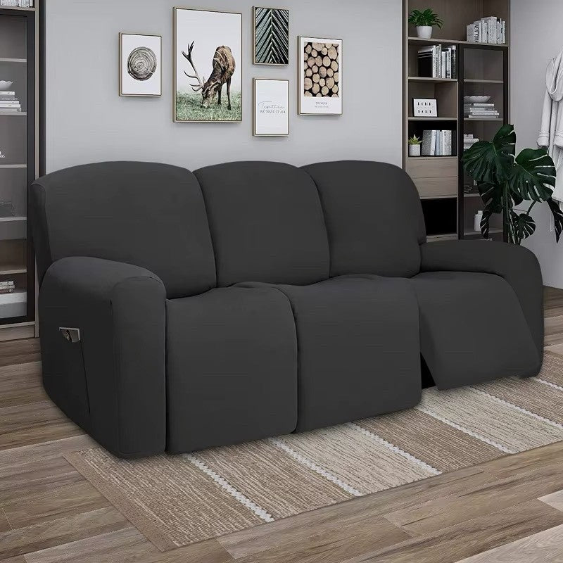 3 Seat Stretch Sectional Recliner Sofa Slipcover With Elastic Bottom
