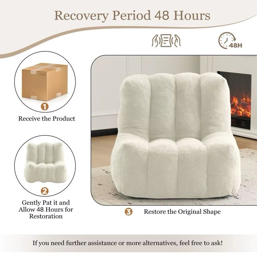 Chaise Lounge with Ottoman-Lazy Sofa with Memory Foam Filled for Living Room