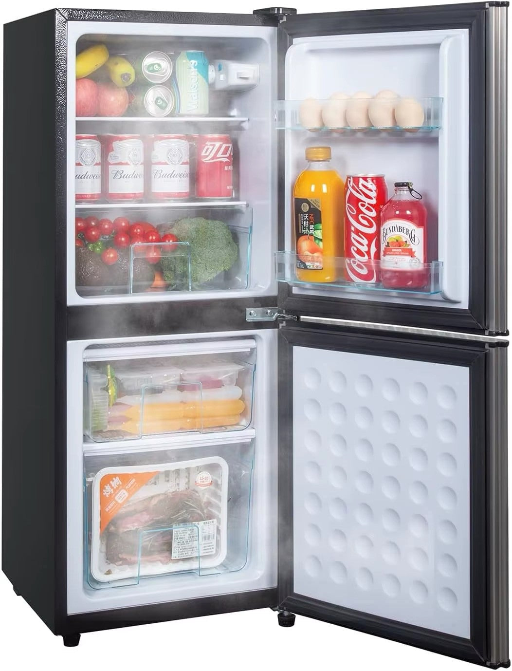 4.2 Cu Ft Mini Fridge for Bedroom, 2 Door Small Fridge, 7 Level Thermostat, LED