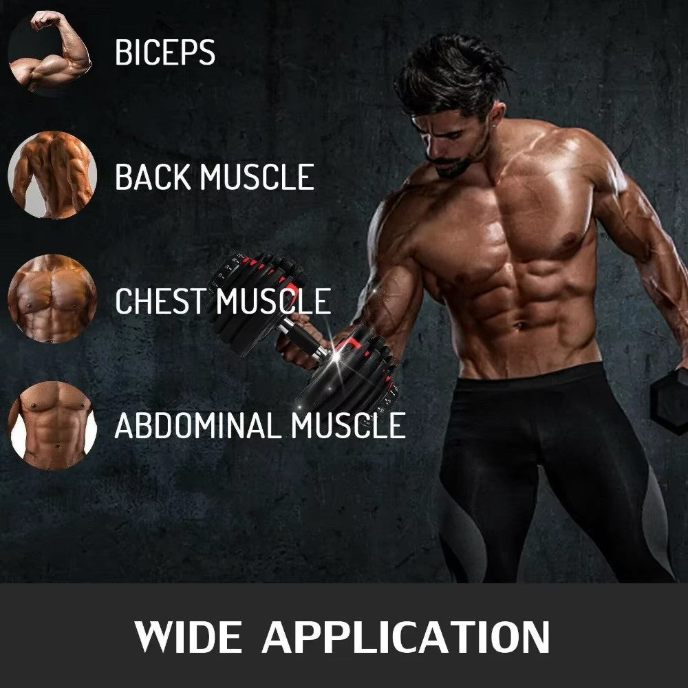 SIHAO 24KG Adjustable Dumbbells Set Home Workout Fitness Equipment Anti-Slip