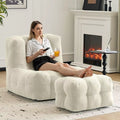 Chaise Lounge with Ottoman-Lazy Sofa with Memory Foam Filled for Living Room