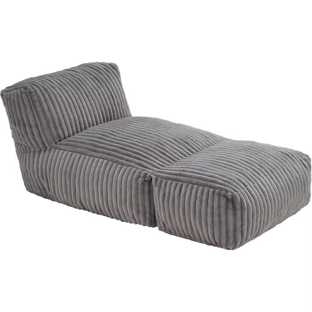 Comfortable Grey Striped Memory Foam Lounge Chair for Living Room and Bedroom
