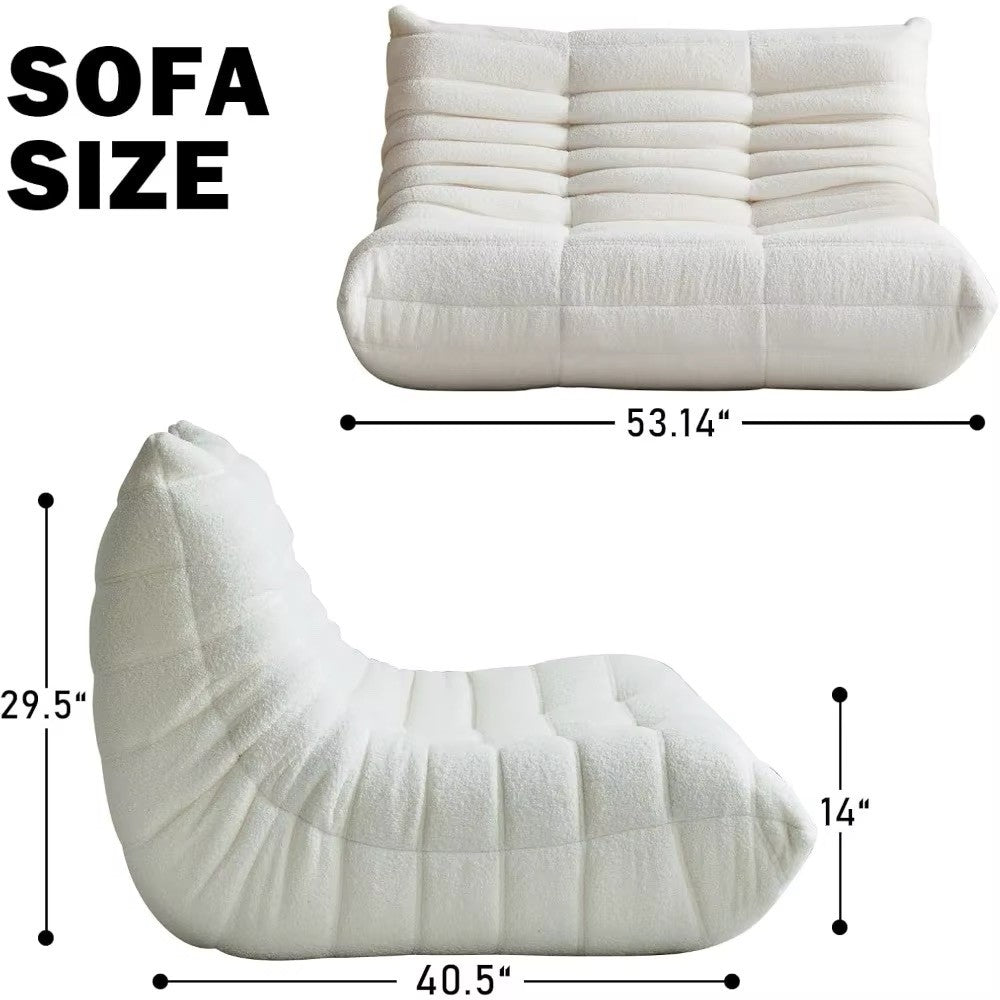 2025-Adult Oversized Loveseat Bean Bag Chair, Cozy 2-Person Memory Foam