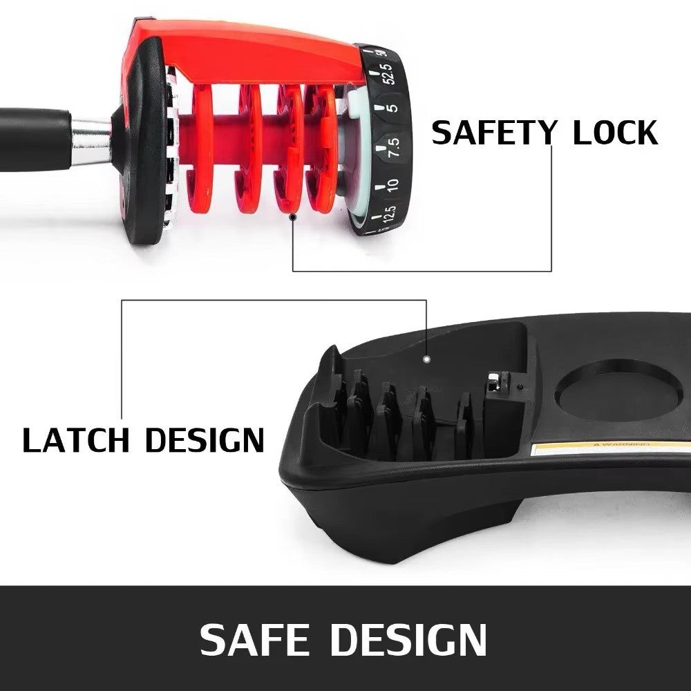 SIHAO 24KG Adjustable Dumbbells Set Home Workout Fitness Equipment Anti-Slip