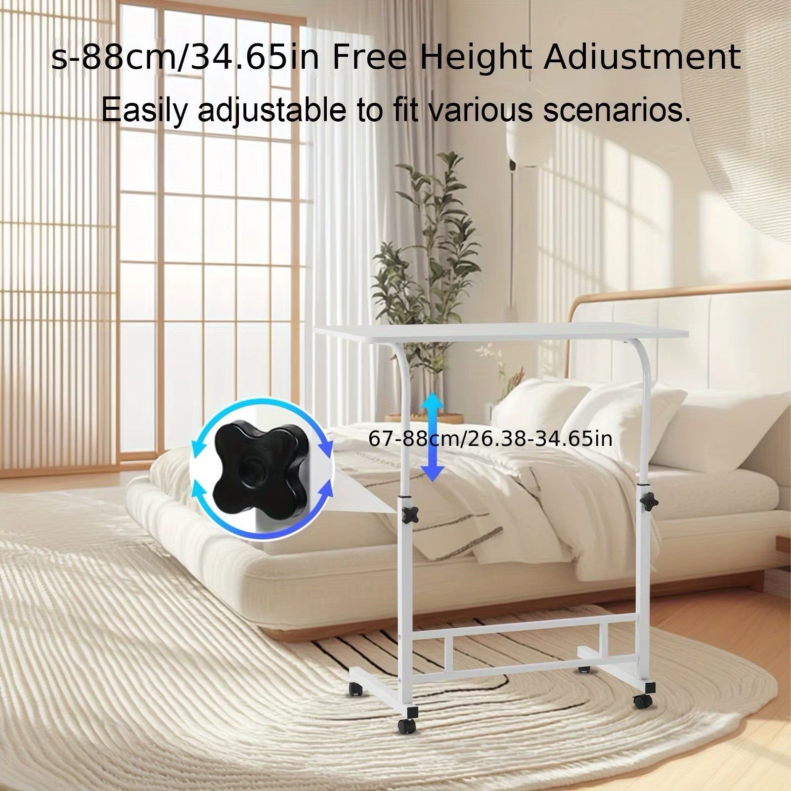 Standing Desk Adjustable Height Mobile Computer Desk with Universal Wheel