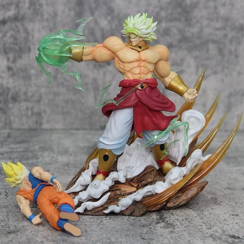 20cm Dragon Ball Anime Broly Vs Goku Action Figure Pvc Model Statue 