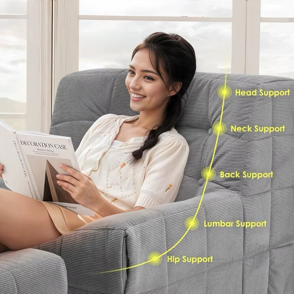High-Density Memory Foam Lounge Chair for Adults with Ottoman