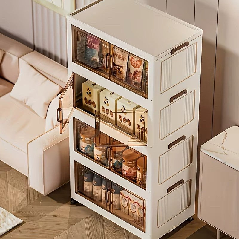 Foldable Storage Cabinet, Portable Wardrobe Organizer, Stackable Storage Drawers