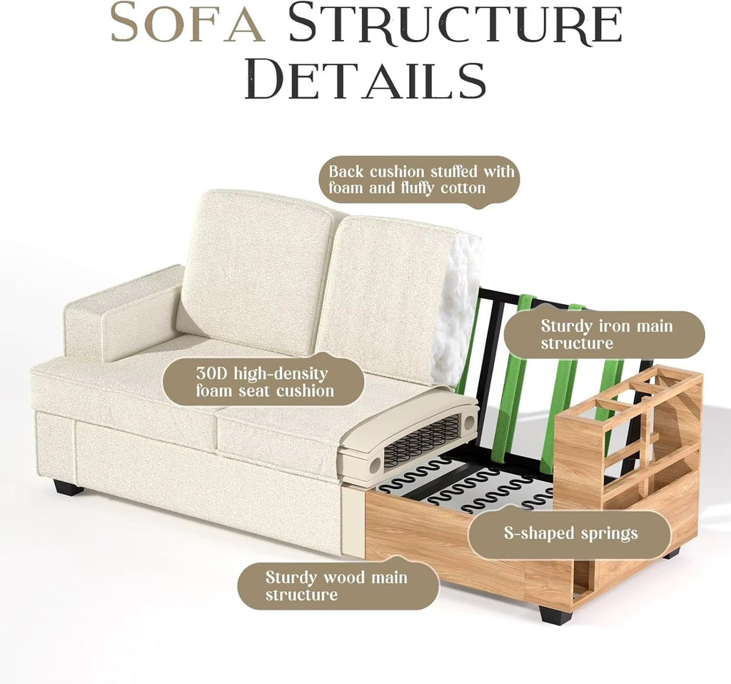 [Limited Stock!]Couches for Living Room, 85” Cloud Couch in Soft Teddy Fleece