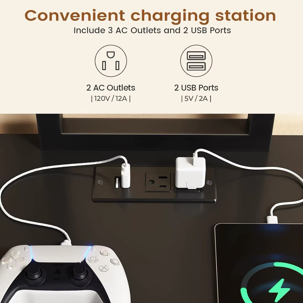 L Shaped Gaming Desk with Storage Shelves and Hutch, Convertible 94.5" 