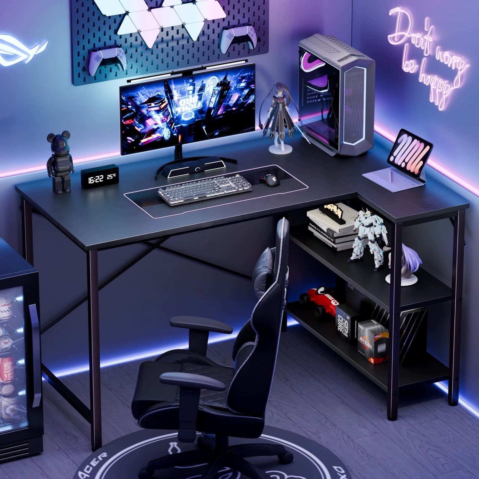 JHK L Shaped Desk 47 Inch Computer Desk Gaming Furniture Corner Desks